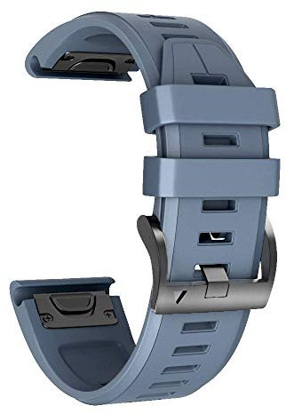 Armband für Garmin Fenix 5X /Fenix 5X Plus/Fenix 6X /Fenix 6X Pro/Fenix 7X /Fenix 3 /Fenix 3 HR, 26mm Breite Silikon Quick-Fit Uhrenarmband für Garmin, Mehrfache Farben (Schiefer)