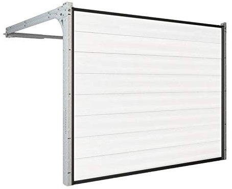 HORI® Garagentor mit Antrieb und Handsender I Sektionaltor gedämmt I viele Größen wählbar I Woodgrain I M-Sicke I Weiß RAL 7016,RAL 9016 I Größe 2375 mm x 2000 mm