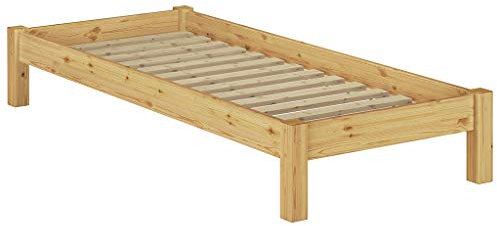 Futonbett Kiefer massiv 100x200 Einzelbett Holz Natur Jugendbett Federleisten-Rollrost 60.35-10FL
