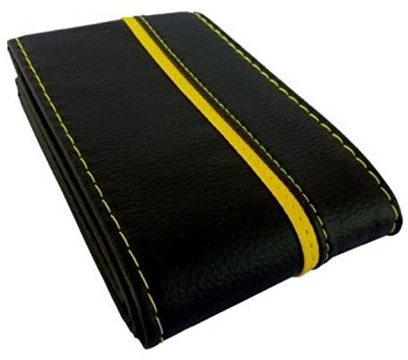 SC303BY - Lenkradbezug 37-39 cm Leder zum Schnüren Schwarz, Gelb,