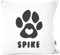 MoonWorks® Kissen-Bezug Hund Hundepfote Herz personalisierbares Geschenk für Hundebesitzer anpassbarer Name weiß Unisize