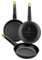 Bra Foodie Non-Stick Cast Aluminium Frying Pan Set of 3 - Black (18, 22 & 26cm). Small and Large Frying Pans for Induction Hob & Other Heat Sources. 100% Recycled Aluminium Induction Frying Pans.