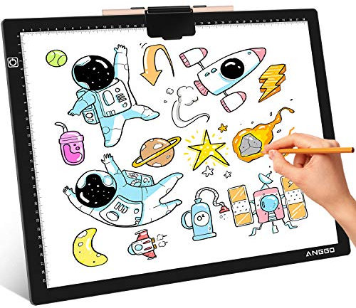 ANGGO Tablette Lumineuse A3, Ultra-mince Tablette Lumineuse Dessin,Planche à Dessin Lumineuse Pad avec Câble USB Pour Animation, Esquisse, Architecture, Calligraphie en Continu avec échelle