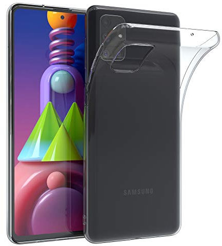 EAZY CASE Hülle kompatibel mit Samsung Galaxy M51 Schutzhülle Silikon, Ultra dünn, Slimcover, Handyhülle, Silikonhülle, Backcover, Durchsichtig, Klar Transparent