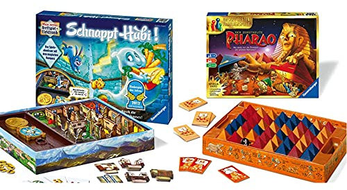 Ravensburger Schnappt Hubi, Gesellschafts- und Familienspiel, für Kinder und Erwachsene & Der zerstreute Pharao - Gesellschaftsspiel für die ganze Familie, für Erwachsene und Kinder ab 7 Jahren