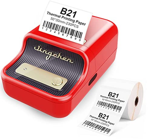 Smart Label Maker B21 mit 230 Etiketten Bluetooth Thermopreis Barcode Etikettendrucker Mailing Adresse Etiketten Maschine Kompatibel mit Android & iOS Applied to Organization Home Office Business