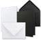 50x Karten-Set DIN B6 - Weiß - Schwarz - 12 x 17 cm Faltkarten mit Umschläge - 2 Farben - Nassklebung
