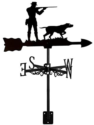 Veleta De Tejado para Cazador Y Perro con Montaje En El Techo, Indicador De Dirección del Viento para Jardín De Granja Caza, Decoraciones De Metal,Chaser