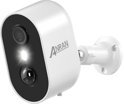ANRAN Telecamera Wi-Fi Esterno Batteria Senza Fili, 2K Videocamera Sorveglianza con Visione Notturna a Colori, Impermeabile, Rilevamento del movimento, Audio Bidirezionale, Alexa Supporta,C2 Bianco
