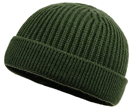 CLAPE Berretto Docker in Maglia Berretto Uomo Senza Visiera Cappello da Portuale Invernale Knitted Docker cap Cuffed Knit Hat