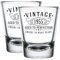 Vintage 1955 Printed 2pk 1.75oz Shot Glasses - 70th Birthday Gifts for Women Men - Cheers to 70 years old - 70th decorations for her him - Best Engraved Whiskey Bourbon Gift ideas - Mom Dad 2.0