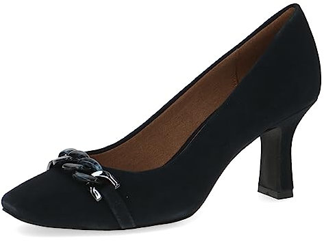 CAPRICE Damen Pumps aus Leder mit Stilettoabsatz, Blau (Ocean Suede), 37 EU