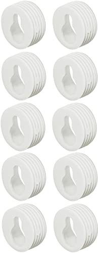 cyclingcolors 10x Schrankhalter Hängeschrank mit Schlüsselloch 20mm kunststoff weiß möbel Halter Aufhänger rund für Holz-Rahmen