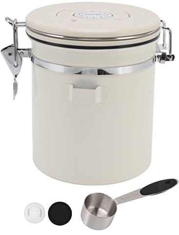 Coffee Container,Airscape Coffee Storage Canister,Airtight Coffee Canister 304 Stainless Steel Valve with Scoop for Ground Coffee Tea Food Storage Containers(Medium 1.5L)