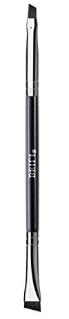 BEILI Brocha para Delineador de Ojos, Pincel de Doble Extremo, Brocha de Cejas en Ángulo, Ultrafino, Negro