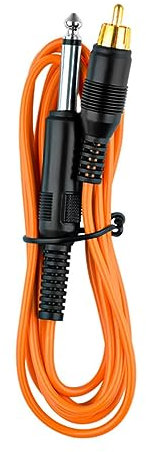 NUZAMAS 1.73m Orange Silicone Standard RCA Tattoo Clip Cord for Tattoo Machine and Power Supply