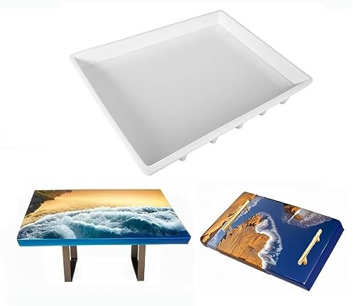 Große rechteckige Silikonformen aus Kunstharz, 40,6 x 30,5 cm, Epoxidharz-Silikonform für Fluss-Couchtisch, Schneidebretter, Serviertabletts, Käseplatte