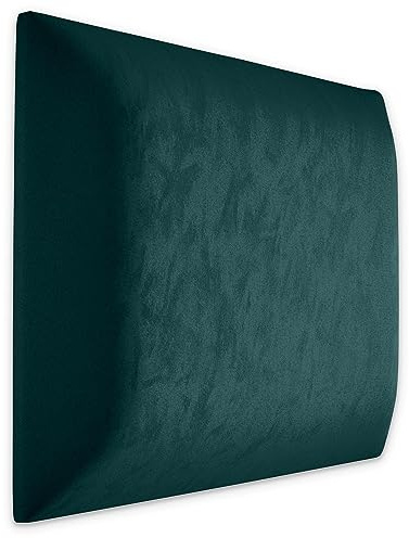 Muralo Wandkissen Gepolstert, Samt, Wandpolster - 50x50 cm, Türkis | Wandpaneel, ideal als Bettkopfteil oder Lendenkissen - für Schlafzimmer und Wohnzimmer, einfache Anbringung mit Montagekleber