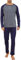 Reliwel Pigiama Uomo Cotone Leggero Pigiama Uomo Cotone Lungo Colori Contrastanti Girocollo a Maniche Lunghe e Pantaloni Due Pezzi Leggero Morbido
