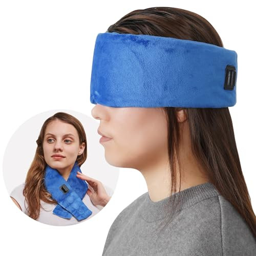 ARRIS Heated Eye Mask, Warm Compress Pad for Blepharitis and Dry Eyes Treatment, Large Electric Heating Mask to Relieve Stye, Syndrome, Headache and MGD Blue