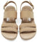 DUUCUB Damen Flache Sandalen Knöchelriemen Offene Zehe Sommer Geflochtene Sandale Strand Bequem Slingback Kleid Schuhe Beige EU 39