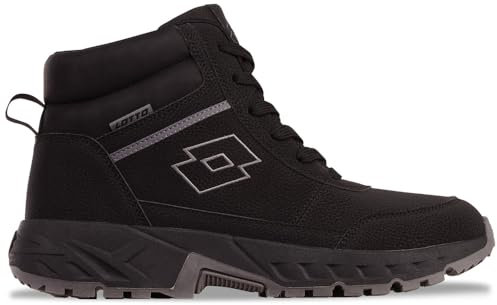 Lotto Evedal Mid XL Unisex, Bota a la Altura de la Pantorrilla Adulto, Negro, 50 EU