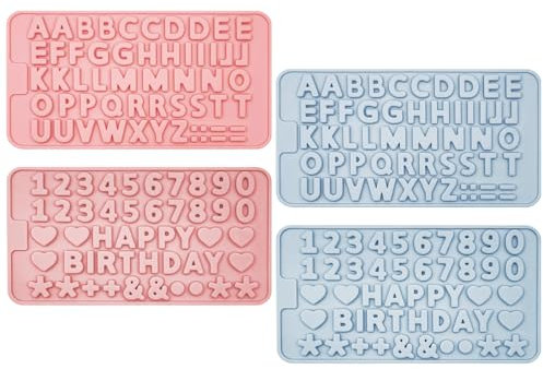 4 stampi per lettere digitali in silicone, stampi per cioccolatini e dolci
