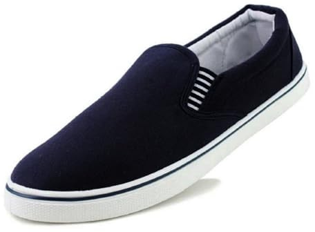 DUNLOP Mens Canvas Shoes Slip On Boat Deck Yachting Summer Plimsoll Casual Pumps Trainers (Navy, UK Footwear Size System, Adult, Men, Numeric, Medium, 9)