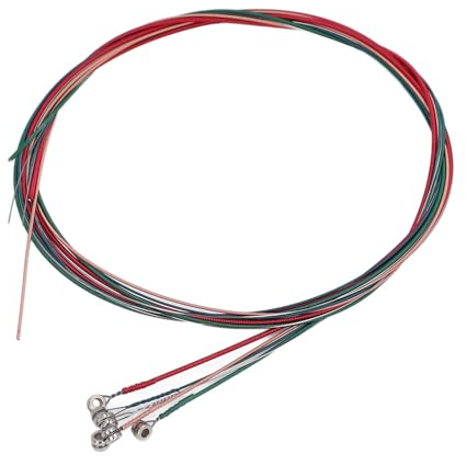 Cuerda de Guitarra Acústica Eléctrica Colorida, 6 Piezas de Alambre de Acero, Cuerda de Guitarra de Repuesto de Buena Tensión para Guitarristas Principiantes Estudiantes