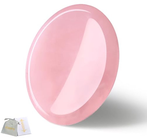 QINJIEJIE Rosenquarz Heilsteine Kristall Handschmeichler Kristall Sorgensteine Daumen Edelstein Oval Kristalle Edelsteine Palm Stein Stress Relief Reiki Heilung Meditation