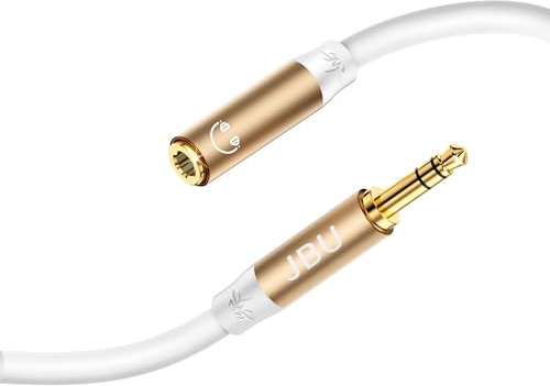 Stereo Audio Kabel AUX Verlängerungskabel, Kopfhörer Verlängerungskabel Stecker zu Buchse 3.5mm 2m weiß, Silikonmaterial, Klinke Audio Verlängerungskabel für Kopfhörer, Headset, Autoradios, Tablets