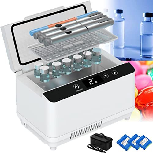 Insulin-Kühltasche – intelligenter Doppelschicht-Kühlschrank USB-Mini-Kühlschrank für Reisen – tragbare Insulin-Tasche mit großer Kapazität für gekühlte Medikamente – Medizinischer Insulinkühler mit 3