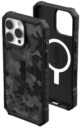 URBAN Armor Gear Pathfinder MS Hülle kompatibel mit Apple iPhone 16 Pro Max Case (Wireless Charging/Magnetisches Aufladen kompatibel, Fallschutz nach Militärstandard) Midnight camo