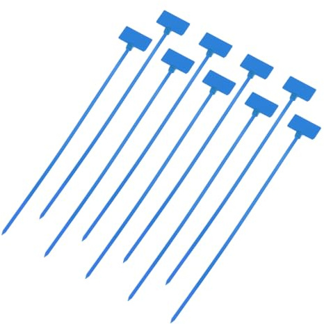 QUARKZMAN 250pcs Bridas de Cables de Nylon, Nylon Bridas de Cables con Etiquetas Abrazaderas Plástico para Cableado Soporte de Base de Atar para Gestión de Cables, 3mm x 20cm(A*L), Azul