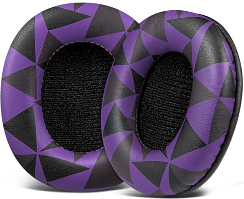 SOULWIT Cuscinetti di Ricambio per Sony MDR-7506 MDR-V6 MDR-V7 MDR-CD900ST Monitor Cuffie, Cuscinetti Auricolari con Pelle Proteica Più Morbida, Schiuma ad Alta Densità - Viola Nero