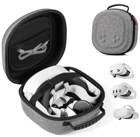 AIJUNCT Carrying Case for Meta Quest 3S and Quest 3，Compact Space VR Storage Bag for Oculus Quest 3S/3/2, Store Controller Grips, Adapter Accessories