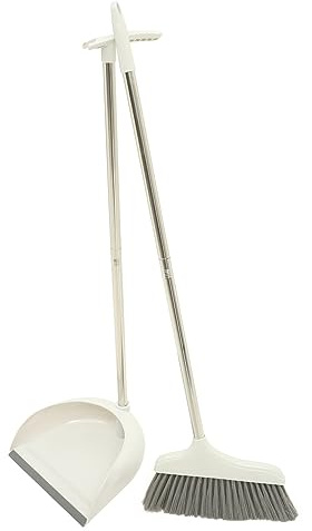 minkissy Household Broom Set Long Handle Dustpan Convenient Cleaning Tool Kit for Floor Sweeping for Office and Home Use Includes Soft Bristle Broom and Shovel