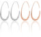 TYFGRT 2 Paires De Boucles d'oreilles Créoles pour Femmes, Boucles d'oreilles en Or Rose pour Femmes, Grandes Boucles d'oreilles Pendantes Ovales (3 * 4 Cm)