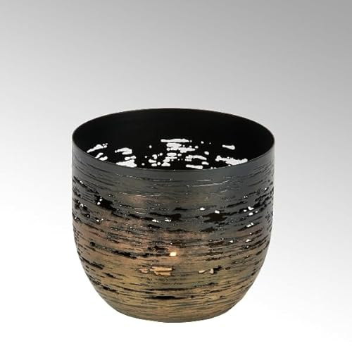 Lambert Osako Teelichthalter, Eisen, Bronze-anthrazit