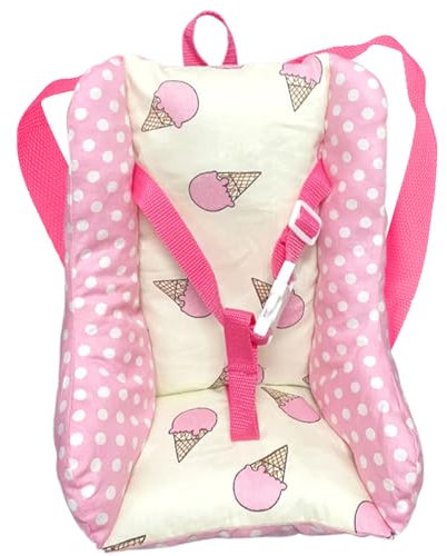 MOUNTTU Porte-bébé pour poupée, siège Auto réaliste pour poupée de 28 x 22, 6 cm, Sac à Dos Souple avec bandoulière et poignée supérieure, Accessoires pour