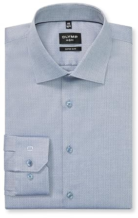 OLYMP Herren Oberhemd Langarm No. Six,Faux Uni,375 No 6 six - super Slim (H16),21 New York Kent-2