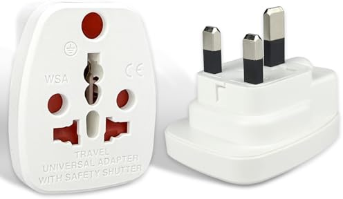 2 adattatori Regno Unito, adattatore Inghilterra Germania, adattatore presa Inghilterra, adattatore tipo G, adatto per Stati Uniti, Regno Unito, Sud Africa, India, Europa, Australia, Italia, ecc