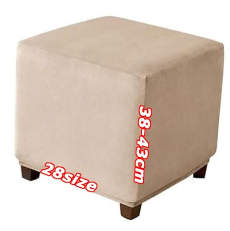 Coprisgabello Elasticizzati Ottoman Cover, Copri Pouf Ottomano, Velluto Jacquard, Fondo Elastico Lavabile, Personalizzabile, Copertura Protettiva per Poggiapiedi Quadrato(1971,30 x 30 cm 12 x 12 inch)