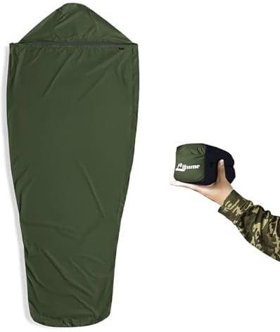 Litume Bivy Sack Housse de Sac de Couchage imperméable Style Momie Abri Compact et léger pour Camping furtif Vert Militaire