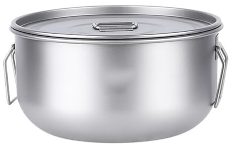 Titan-Suppentopf mit großem Fassungsvermögen, 2,1 l, Klappgriff, for Outdoor-Camping, leichtes Kochen Deckel