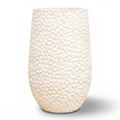 Provencelia Pflanzkübel Paris Keramik Ø 39 × H 63 cm Weiß | Größe XXL, 34 L Pflanzvolumen, Innenöffnung Ø 31 cm, 10 kg