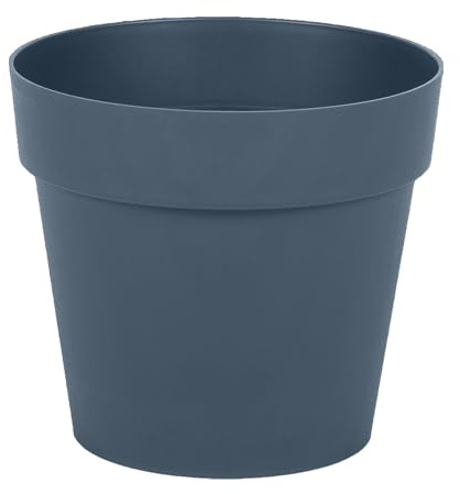 EDA – Maceta Redonda Toscana de 15 cm de diámetro – Volumen 1,6 L – Ø 15,3 x 13,7 cm – Azul Jean