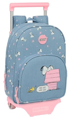 safta Snoopy Kinderrucksack mit Trolley 705, ideal für Kinder verschiedener Altersgruppen, bequem und vielseitig, Qualität und Widerstandsfähigkeit, 26 x 11 x 34 cm