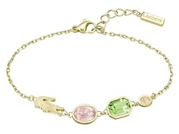 Lacoste Gliederarmband für Damen Kollektion DEVA aus Edelstahl mit Ionenplattierung in Gelbgold verziert mit Kristallen - 2040606