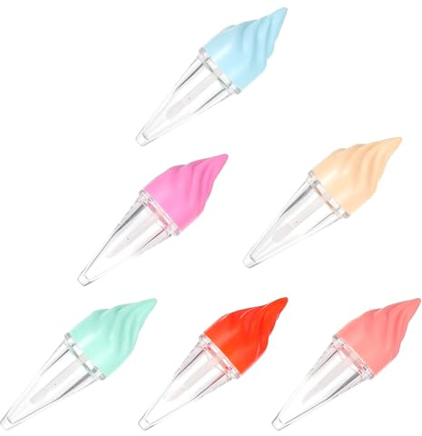 Uonlytech Lot de 6 Tubes de Gloss à Lèvres de Glace, 6 Pcs, Plastique Léger, Rechargeables, Coloris Aléatoires, Contenant Cosmétique DIY pour Maquillage et Voyage, Pot à Couleur Aléatoire